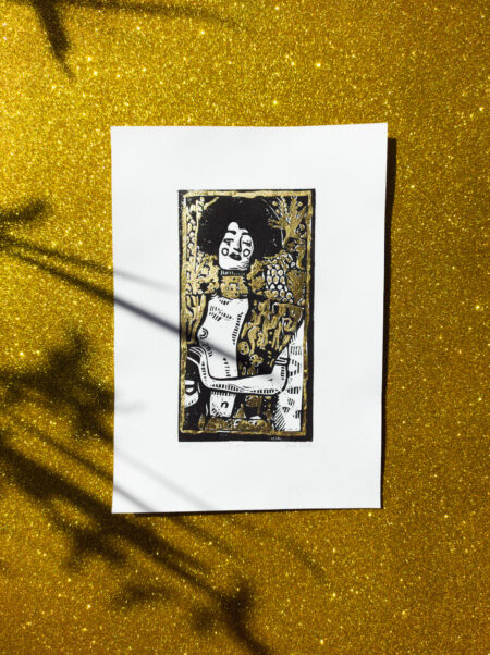 Judith in Gold Lino Print Limited Edition